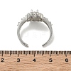 Brass Micro Pave Cubic Zirconia Cuff Open Rings RJEW-C163-19P-5