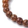 Natural Miriam Stone Round Beaded Stretch Bracelets BJEW-JB09917-02-3