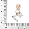 Brass Pendants with Cubic Zirconia European Beads LS-KK-Q015-01B-3
