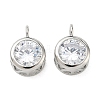 Brass Pave Clear Cubic Zirconia Pendants CU-CBA42CA-04C-P-1