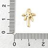 Brass Micro Pave Clear Cubic Zirconia Charms KK-B130-02G-02-3