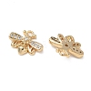 Brass Micro Pave Clear Cubic Zirconia Charms KK-D261-14G-2