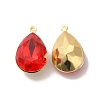 Real 18K Gold Plated Brass with Glass Pendants KK-177-22G-09-2