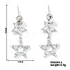 Copper Hollow Zirconia Pentagram Earrings XV4508-1-1