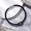 Braided Leather Cord Bracelets BJEW-JB11387-07-1