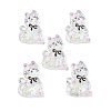 Transparent Resin Bowknot Kitten Decoden Cabochons RESI-M045-07D-1