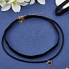 4Pcs 2Styles Alloy & Black Velvet Inverted Triangle Pendant Double Layer Choker Necklaces NJEW-WH20002-11B-7