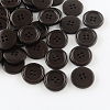 Dyed 4-Hole Flat Round Wooden Buttons X-BUTT-R035-019-1