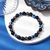 Round Gemstone Beaded Stretch Bracelets BJEW-JB11005-01-2