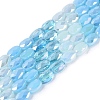Electroplate Imitation Jade & Opaque & Transparent Glass Beads Strands EGLA-Q135-4x6MM-01A-1