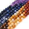 Chakra Theme Natural Red Rainbow Jasper & Yellow Aventurine & Tiger Eye & Green Aventurine & Blue Spot Stone & Lapis Lazuli & Amethyst Beads Strands G-F668-14-6mm-5