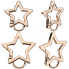 4Pcs 2 Styles Zinc Alloy Spring Gate Rings FIND-GF0007-56KCG-1