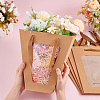 Trapezoid Paper Flower Gift Tote Bags with Plastic Visible Window ABAG-WH0045-25A-3