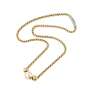 304 Stainless Steel Box Chain Necklaces for Women NJEW-Z055-04G-4