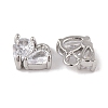Brass Micro Pave Clear Cubic Zirconia Charms KK-L212-21P-2