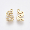 Brass Cubic Zirconia Charms KK-S348-330S-2