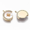 Brass Micro Pave Clear Cubic Zirconia Charms X-KK-T062-30G-NF-2