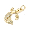 Rack Plating Brass Micro Pave Cubic Zirconia Pendants KK-H509-17G-2