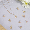 10Pcs Brass Micro Pave Cubic Zirconia Charms KK-BBC0019-45-3
