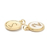 Brass Micro Pave Clear Cubic Zirconia Charms ZIRC-J040-44G-02-3