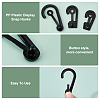  180Pcs 3 Style PP Plastic Display Snap Hooks FIND-NB0002-90B-4