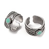 Synthetic Turquoise Cuff Rings RJEW-B107-10AS-1