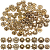 240Pcs 8 Styles Tibetan Style Alloy Flower Beads Caps FIND-SP0001-64-1