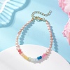 Chakra Natural Malaysia Jade & Pearl Beaded Bracelets for Women BJEW-JB13077-1