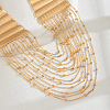 Elegant Brass Geometric Tassel Multi Layered Bib Necklaces for Women's Party Outfit GR3254-3
