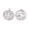 Autumn Theme Brass Micro Pave Clear Cubic Zirconia Pendants ZIRC-H104-01-P-2