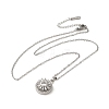 Rotatable Spinner Brass Micro Pave Clear Cubic Zirconia Pendant Necklaces NJEW-K269-06P-2