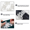 2Yards Polyester Flower Embroidery Lace Trim with Glass Beads OCOR-DC0001-27A-4