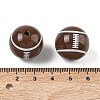 Sport Printing Opaque Acrylic Beads OACR-Z035-04-3