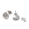 Non-Tarnish 304 Stainless Steel Oval Stud Earring Findings STAS-R063-39-2