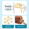 10Pcs Cross with Leaf Brass Pendants PALLOY-TAC0273-4
