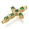 Brass Pave Cubic Zirconia Connector Charms KK-M101-03C-G01-2