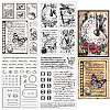 Globleland 4Pcs 4 Styles Custom Vintage Theme PVC Plastic Clear Stamps DIY-GL0004-87E-1