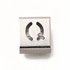 Letter Style 304 Stainless Steel Square Slide Charms STAS-L132-06Q-1