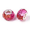 Transparent Resin Rondelle European Beads RESI-N044-01F-3