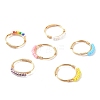 Adjustable Glass Seed Beads Finger Rings RJEW-JR00350-1