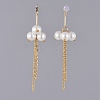 Eco-Friendly Glass Pearl Dangle Stud Earrings EJEW-JE03813-5