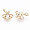 Brass Micro Cubic Zirconia Charms KK-N231-11-NF-1