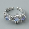 Resin Half Round Open Cuff Ring RJEW-TAC0007-02A-P-1