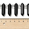 Natural Obsidian Double Terminated Point Beads Strands G-H069-A11-01-4