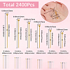 2400Pcs 24 Styles Brass Ball Head pins KK-SP0002-41-2