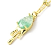 Synthetic Crystal Teardrop Pendant Necklace NJEW-G016-03A-1