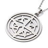 Non-Tarnish 201 Stainless Steel Star Pendant Necklace with Cable Chains NJEW-Q317-03P-3