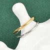 304 Stainless Steel Adjustable Open Cuff Rings for Women RJEW-K301-05GP-2