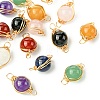 16Pcs 8 Style Natural Gemstone Connector Charms PALLOY-CJ00053-1