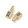 Brass Micro Pave Cubic Zirconia Charms KK-Q039-04B-G-2